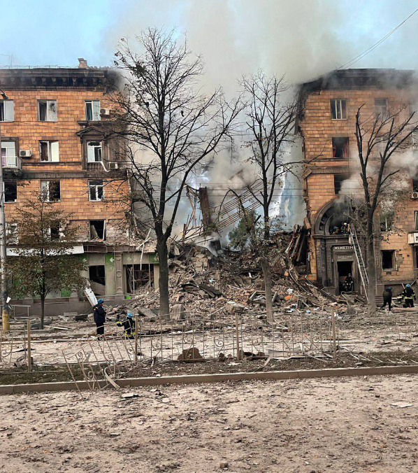 Destroyed Ukrainian building