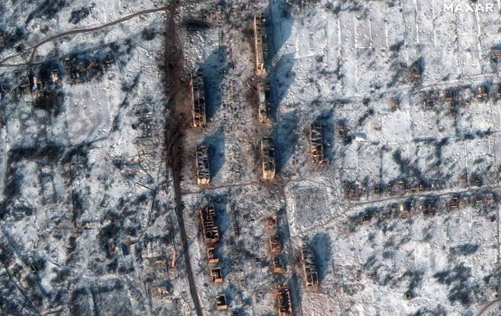 Aerial Imagery of the Destruction of Soledar Infrastructure
